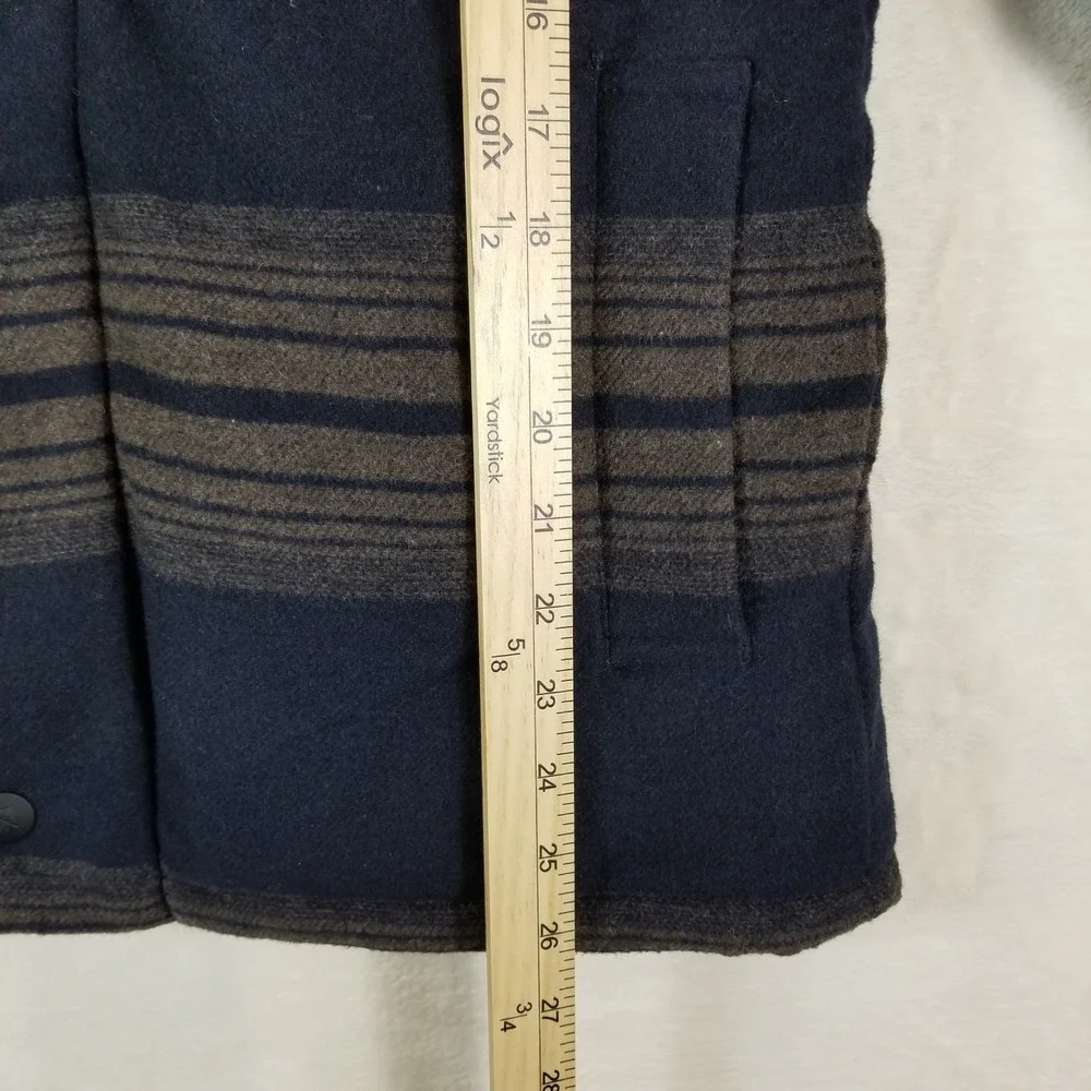 Roark Axeman Sherpa Lined Jacket Mens XS Dark Navy Striped Wool Blend New